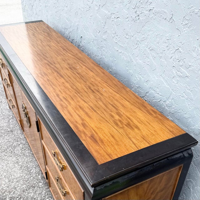 Century Furniture Vintage Chinoiserie Black and Burlwood Dresser by Centruy Furniture For Sale - Image 4 of 8