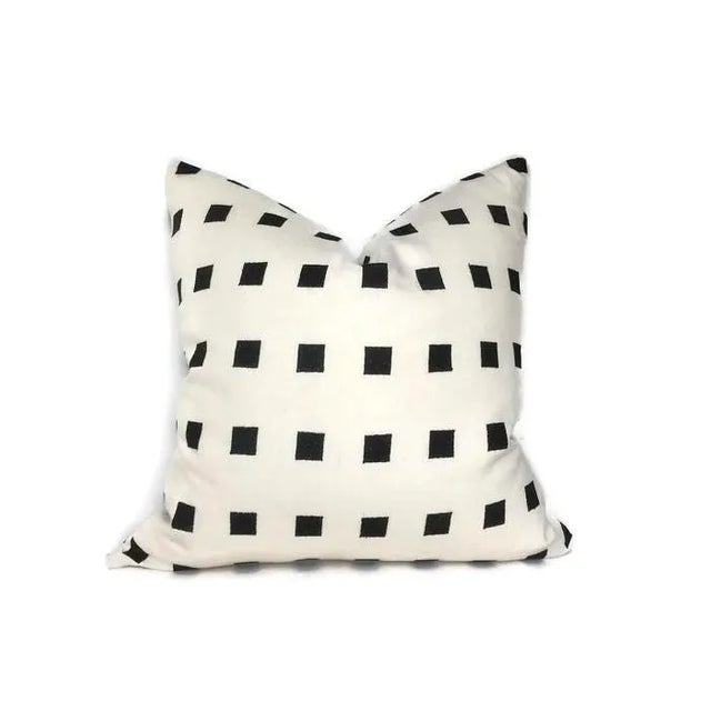 Contemporary Chalet Pillow Cover in Black and Cream For Sale - Image 3 of 3