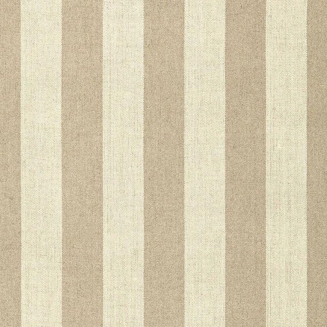 Sample - Schumacher Augustin Linen Stripe Fabric in Linen / Sisal For Sale