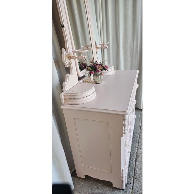 Victorian Pink Dresser With Mirror, Circa 1920's For Sale - Image 13 of 14