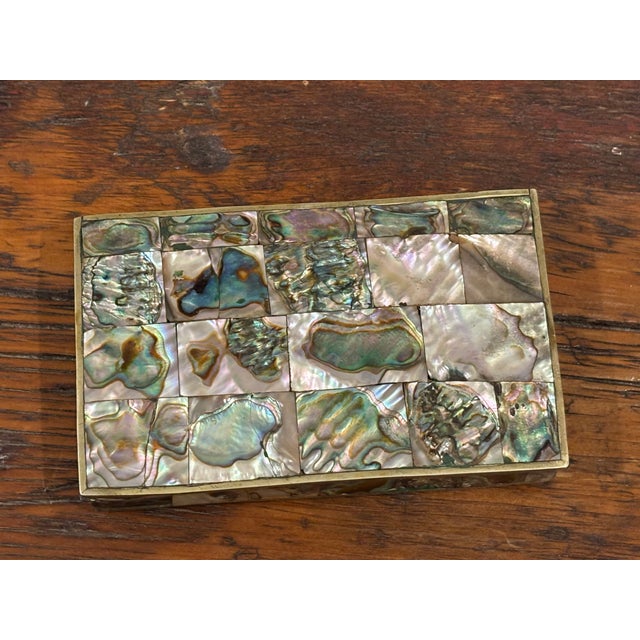 Mexican Mid-Century Mexican Abalone Decorative Box For Sale - Image 3 of 18