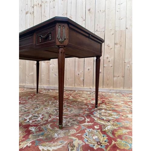 Louis XVI Style Mahogany Flat Desk For Sale - Image 5 of 8