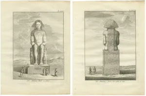 Colossus of Memnon at Thebes, 1776, Paper, Set of 2