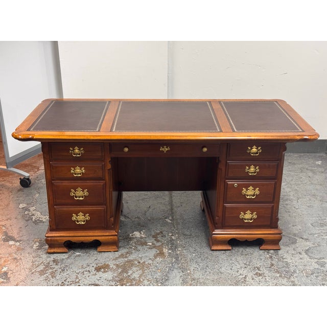 Design Plus Gallery presents a Traditional Double Pedestal Executive Desk from Lexington. The desk is constructed from...