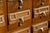 Massive Vintage 72-Drawer Oak Library Card Catalog on Steel Base For Sale - Image 10 of 12