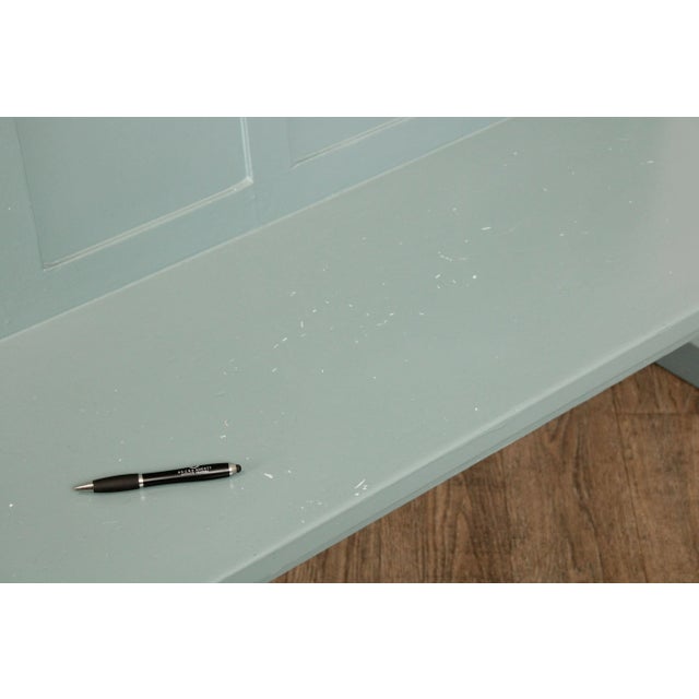 Mid 20th Century Vintage Painted Paneled Back Benches - A Pair For Sale - Image 5 of 13