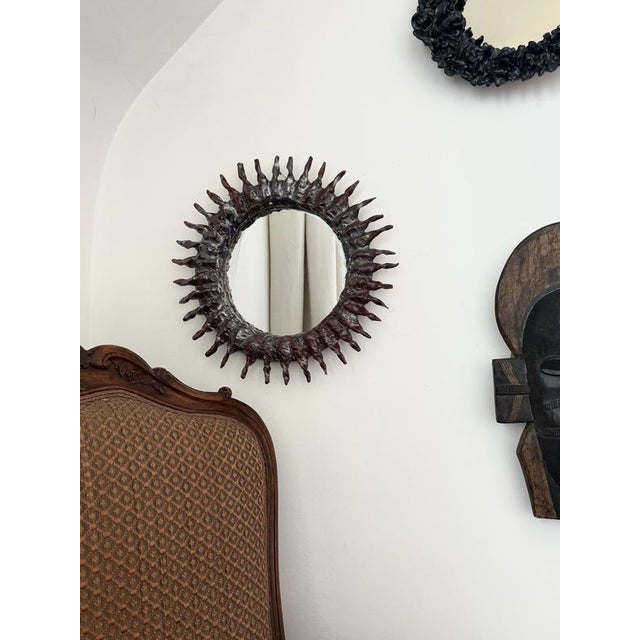 Glass Sole Bio French Ceramic Mirror by Renzo Maar For Sale - Image 7 of 11