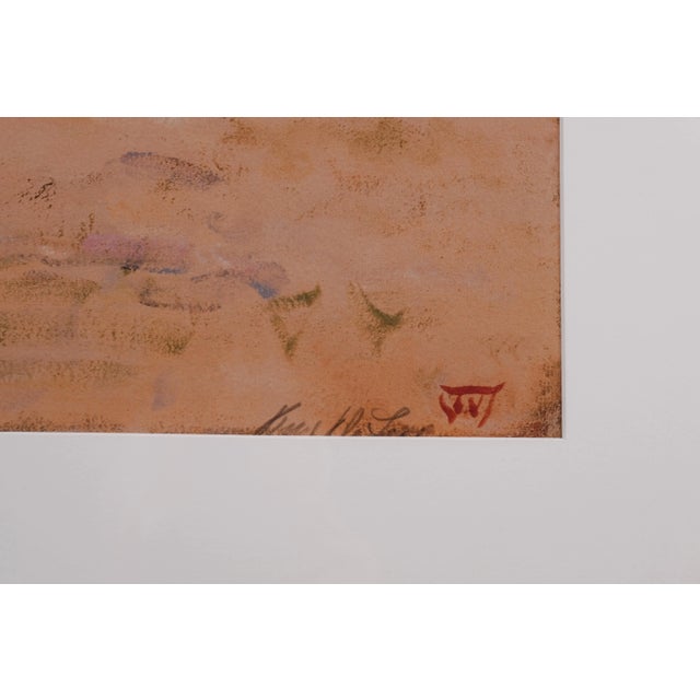 1980s Terry DeLapp "House in Landscape" Hand Signed Limited Edition 10/50 Wooden Framed and Matted Lithograph From the Louise Fletcher Estate For Sale - Image 5 of 7