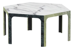 Sesto TSE Hexagonal Dining Table in Various Marbles by Bufalini Marmi