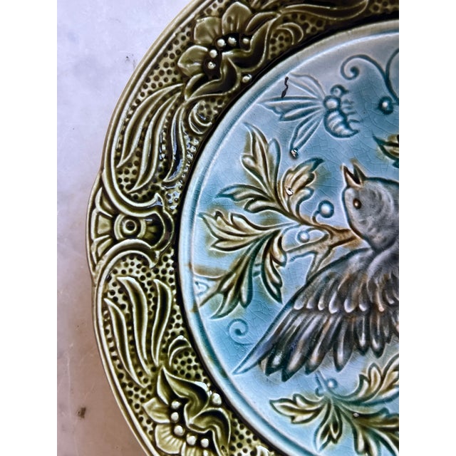 19th Century Belgian Majolica Plate by Wasmuel For Sale - Image 4 of 10