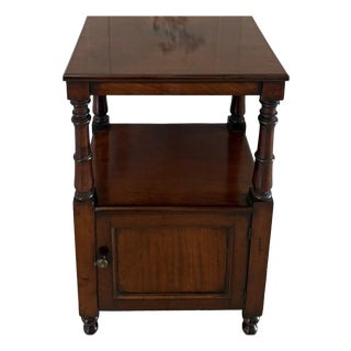 Antique English Victorian Mahogany Bedside Cupboard, 1860s For Sale