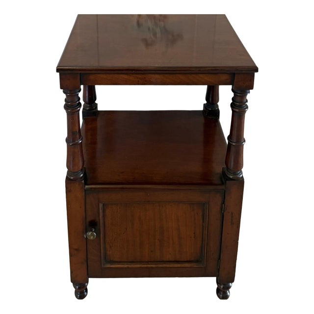 Antique English Victorian Mahogany Bedside Cupboard, 1860s For Sale
