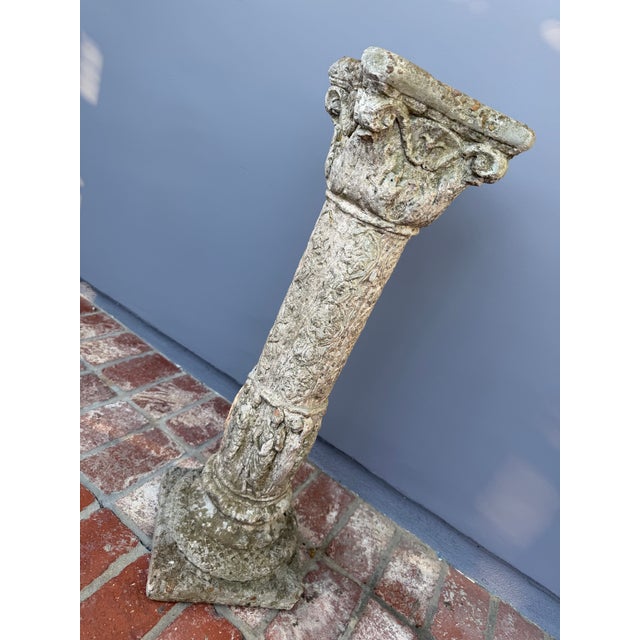 Vintage Cast Concrete Classical Column Pedestal – 30" H x 10" W Architectural Salvage Up for sale is a beautiful, heavily...