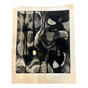 Mid Century Modern Abstract Lithograph Print