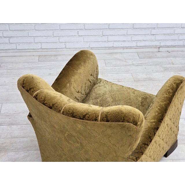 Danish Relax Chair in Furniture Velour and Oak Wood, 1950s For Sale - Image 12 of 18