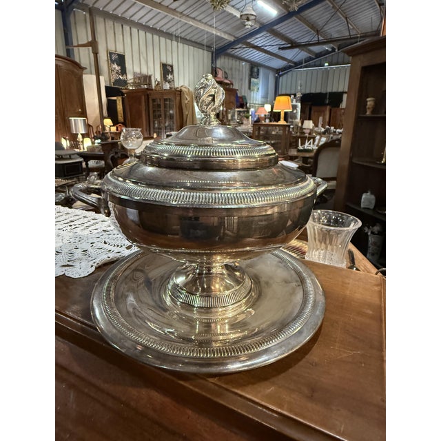 Silver-Plated Metal Caviar Server, 1920s For Sale - Image 6 of 6