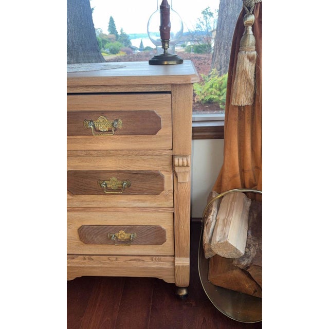 1870-1880 Primitive Eastlake Chest of Drawers Natural Oak For Sale - Image 4 of 16