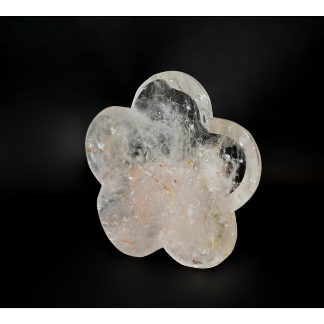 Rock Crystal Peach Blossom Plate Japanese Artisan For Sale - Image 13 of 14