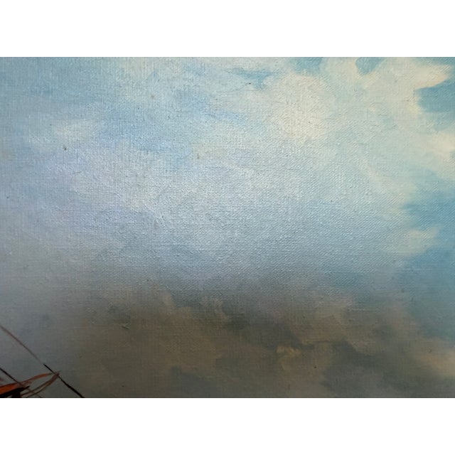 Maritime Oil Painting by Humberto Fernandes (1937-2005), Sailing Ship Seascape For Sale In Jacksonville, FL - Image 6 of 13