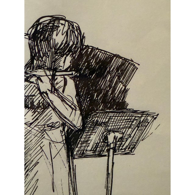 "Flutist", Drawing by Joan Carl Strauss For Sale In Los Angeles - Image 6 of 7