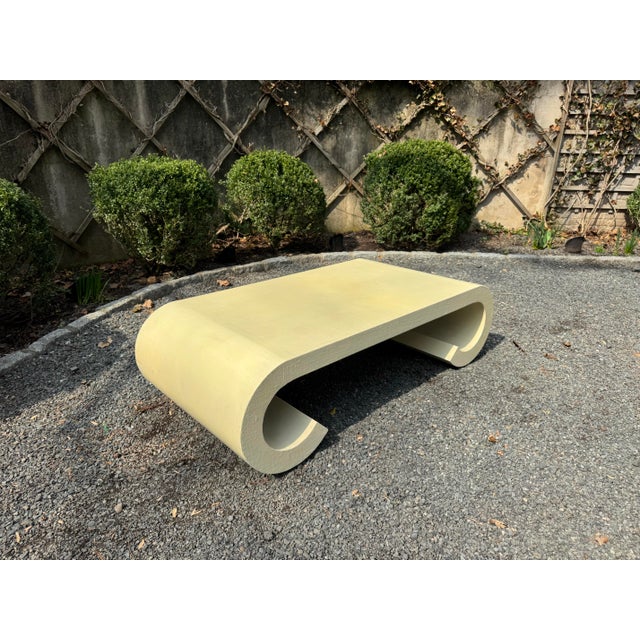 Mid-Century Modern Handsome Mid-Century Modern Scroll Coffee Table in the Style of Karl Springer For Sale - Image 3 of 9