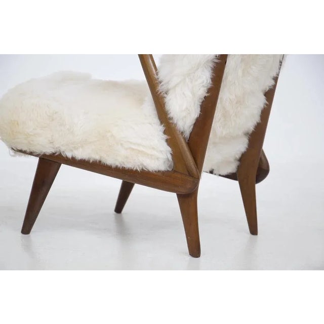 1950s Set of Italian Fur Armchairs by Giuseppe Scapinelli For Sale - Image 5 of 14