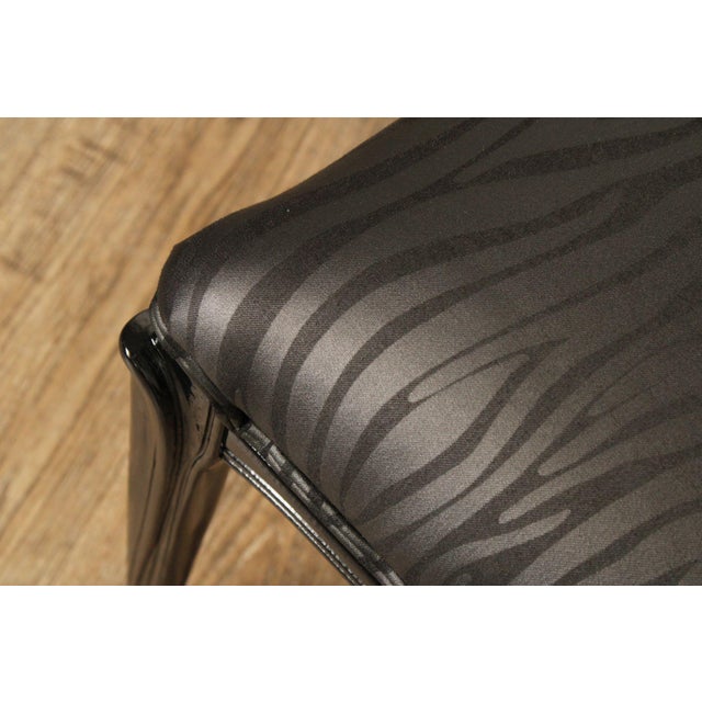 Italian Art Deco Style Set of Eight Ebonized Dining Chairs For Sale - Image 12 of 18