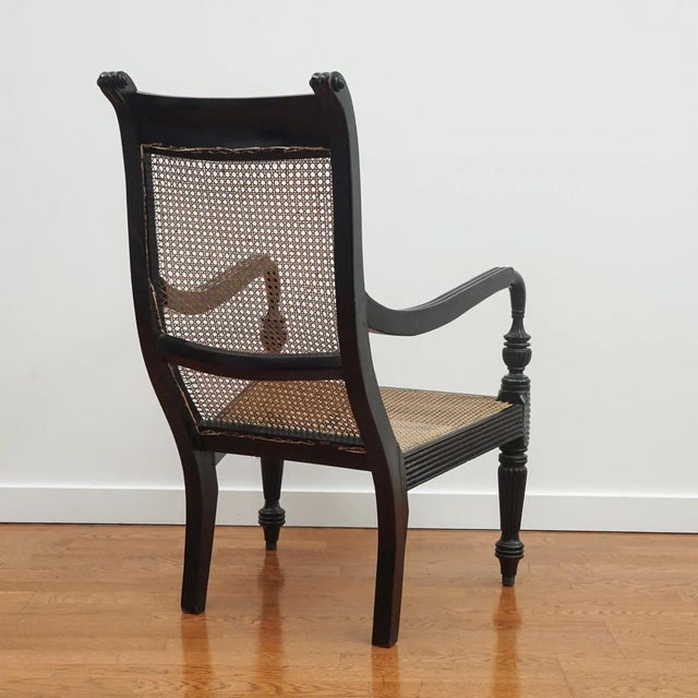 Early 19th Century Ebony Carved Grandfather Shell Mark Chair For Sale - Image 14 of 17