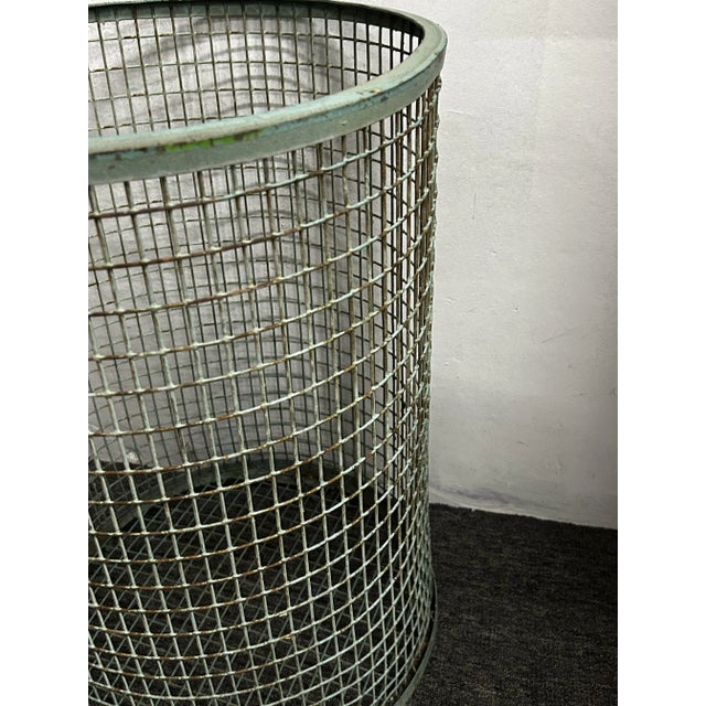 Vintage French Green Wire Basket, 1960s For Sale - Image 4 of 7