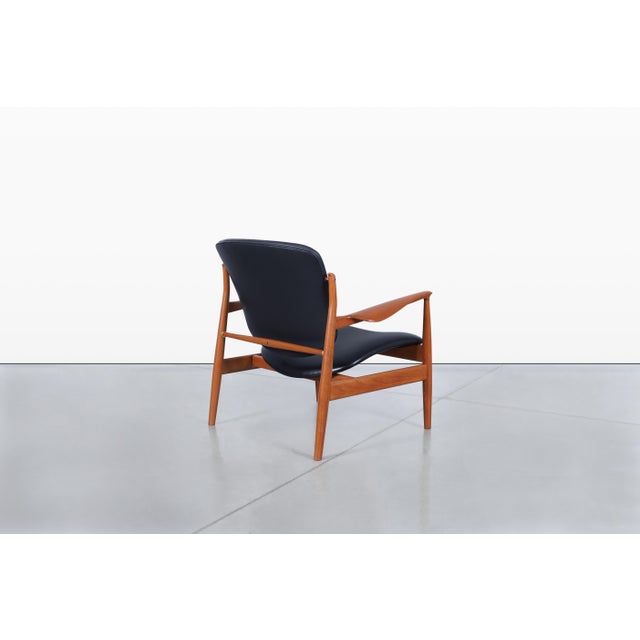 Danish Modern Fd-136 Teak and Leather Lounge Chair by Finn Juhl for France and Son For Sale - Image 10 of 14