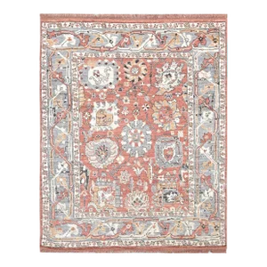 Hand Knotted Oushak Design Wool Rug. 8'01" X 9'11"