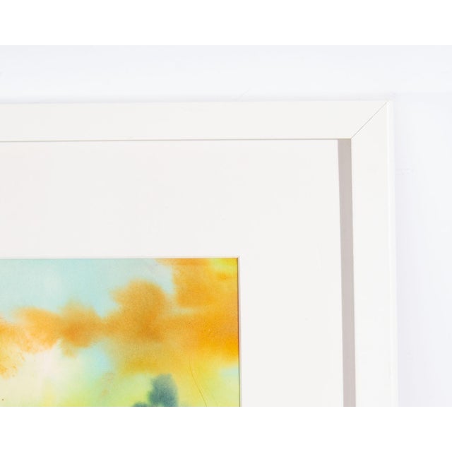 1967 Abstract Watercolor Landscape Painting by A. Pocheron For Sale - Image 4 of 6