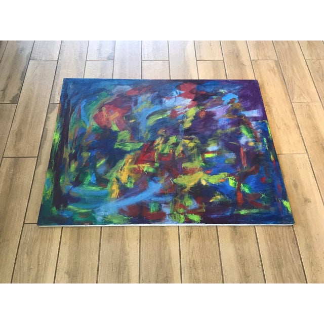 Abstract Christine Opolos 1970s Abstract Expressionist Oil Painting, Signed, Dated 1971 For Sale - Image 3 of 7