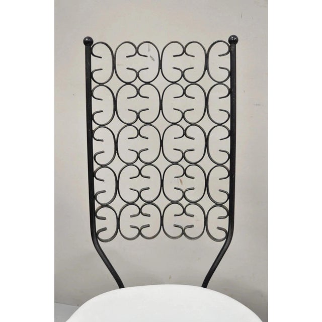 Mid-Century Modern Vintage Mid Century Modern Salterini Umanoff Style Iron Scroll Side Chairs, Pair For Sale - Image 3 of 12