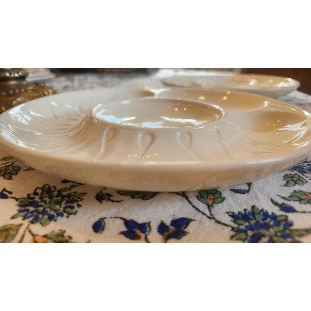French Country Mid 20th Century Embossed White Artichoke Plates – Czechoslovakia Porcelain- Set of 10 For Sale - Image 3 of 8