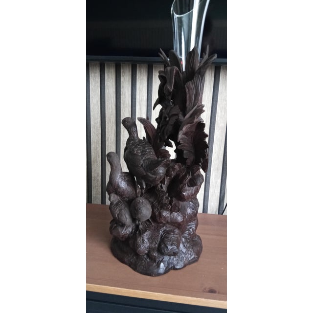 Large Black Forest Vase Holder with Antique Glass, 1890s For Sale - Image 10 of 10