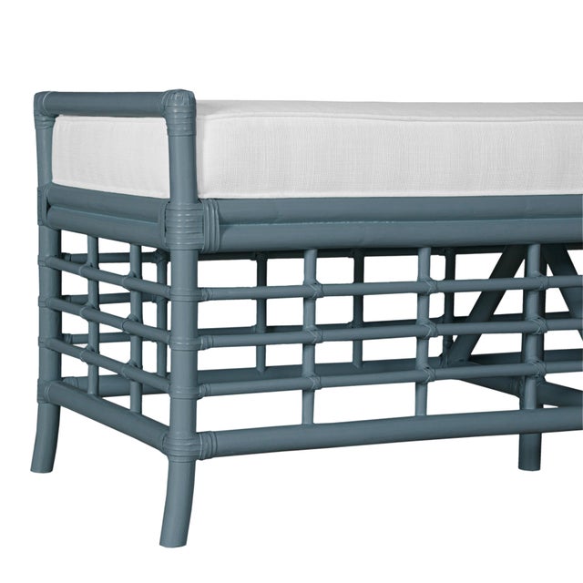 David Francis Luna Bench - Regatta Blue For Sale - Image 4 of 7