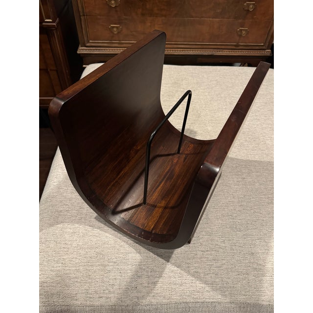 Frontgate Modern Vintage Teak U-Shaped Magazine Holder MCM design Teak