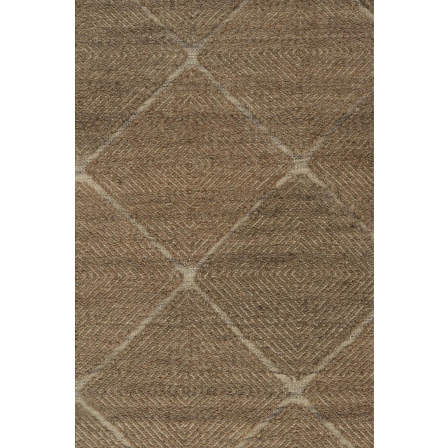Rug & Kilim’s Scandinavian Kilim style Hemp rug in Beige-Brown Diamond Patterns - 10x14 For Sale In New York - Image 6 of 7