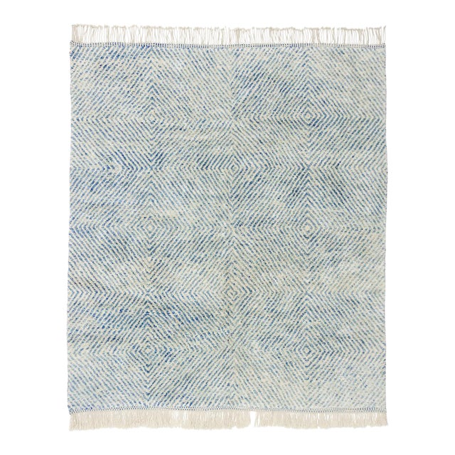 Premium Hand-Knotted Moroccan Wool Rug | 9'10" X 8'8" | One of a Kind For Sale
