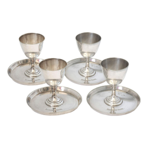 Vintage Clarence Hotel London Silver-Plate Egg Cups