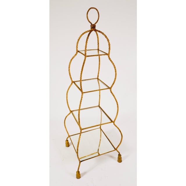 1980s Vintage Italian Iron Rope Etagere With Tassel Feet For Sale In Miami - Image 6 of 8