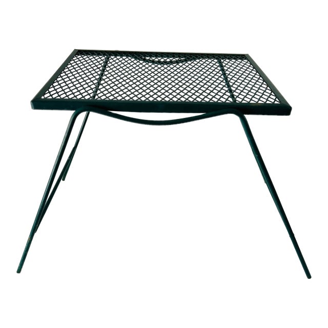 70's Midcentury Modern Mesh Top Outdoor Table For Sale
