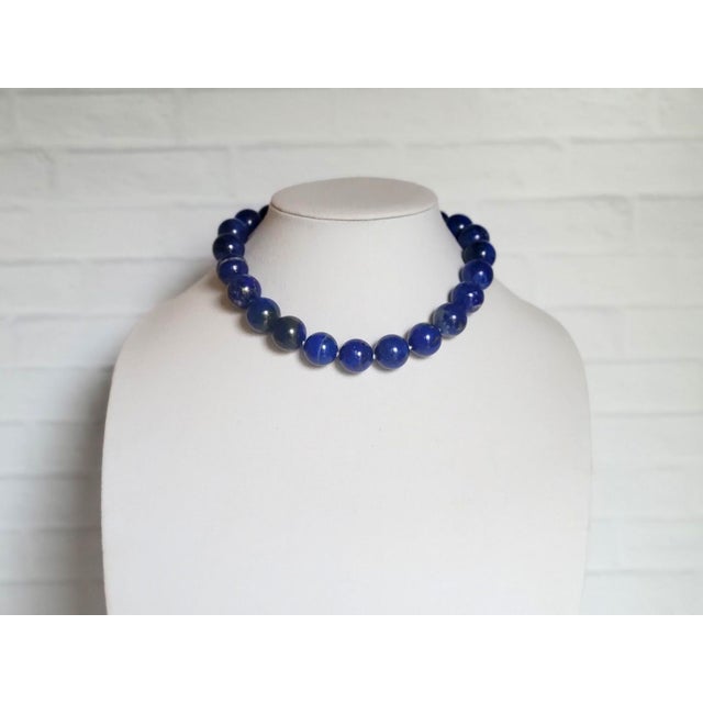 Royal Lapis Lazuli Necklace With Vintage Porcelain Cameo Clasp, 18-Inches For Sale In Cleveland - Image 6 of 10