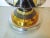 High Quality Art Deco Lamp. Clear glass with gold and black accents, acid etched floral design, chrome base, shaft and...