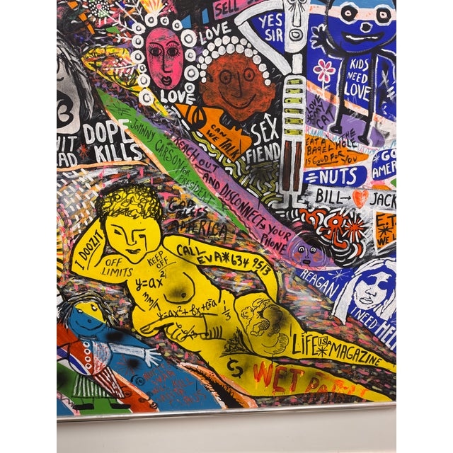 God Bless America Neo-Expressionist Painting in the Spirit of the Basquiat Signed S. Solomon, 1982 For Sale In West Palm - Image 6 of 12