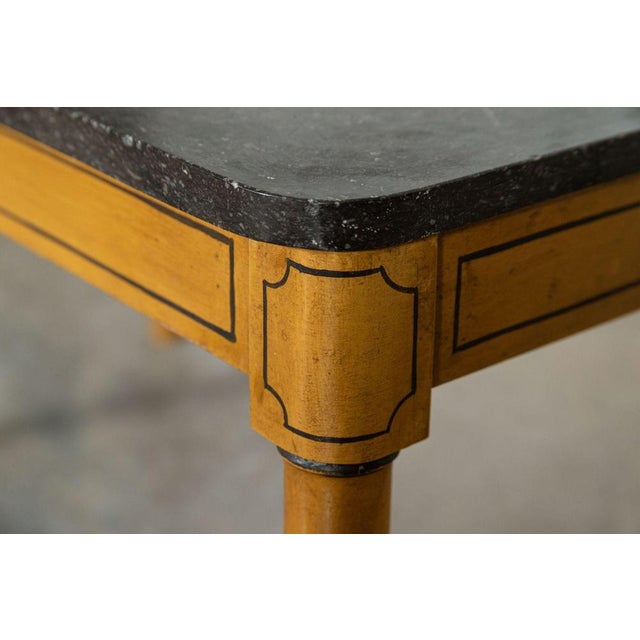 19th Century English Faux Bamboo, Marble & Painted Beech Coffee Table, 1850s For Sale - Image 12 of 17