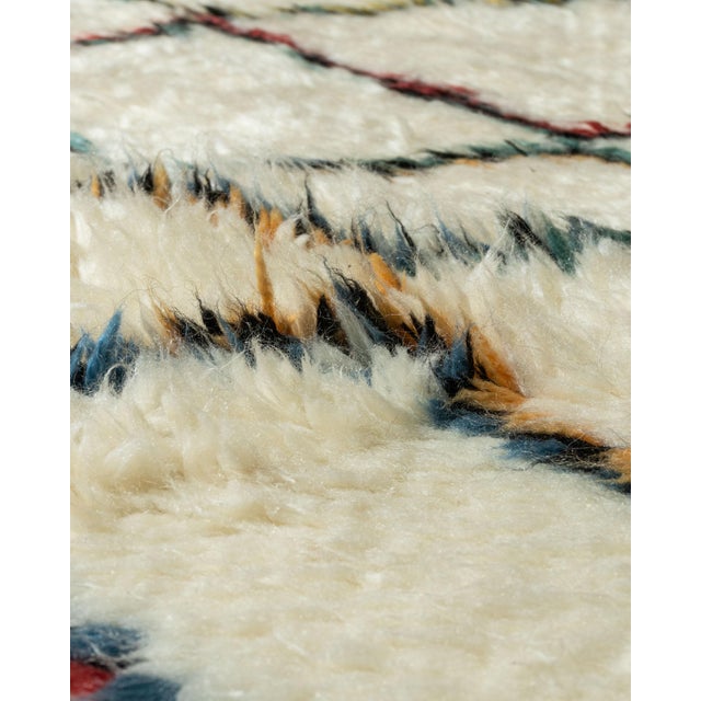 White Moroccan Style Fluffy Rug 8'8 X 9'10 For Sale - Image 8 of 15