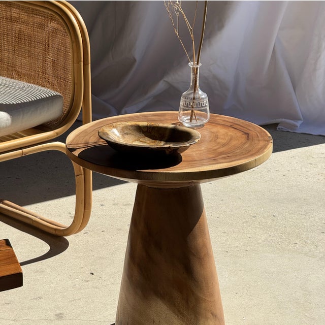 Side Table in Natural Suar Wood, 1980s For Sale - Image 14 of 18