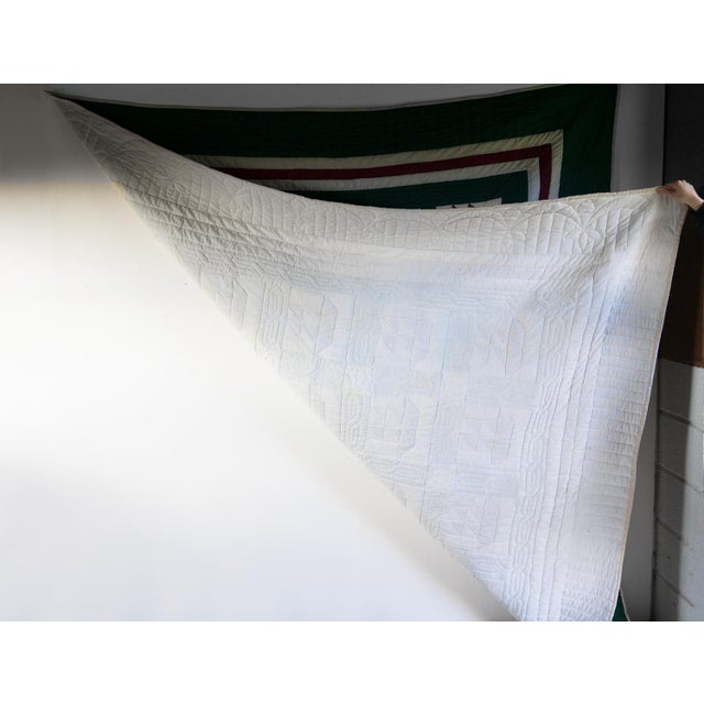 Large Antique American Hand Stitched Quilt, Sailboat Block Pattern, Early 20th Centry For Sale - Image 12 of 12